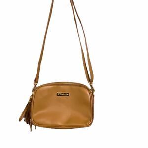 Joy & Iman Tan leather crossbody purse